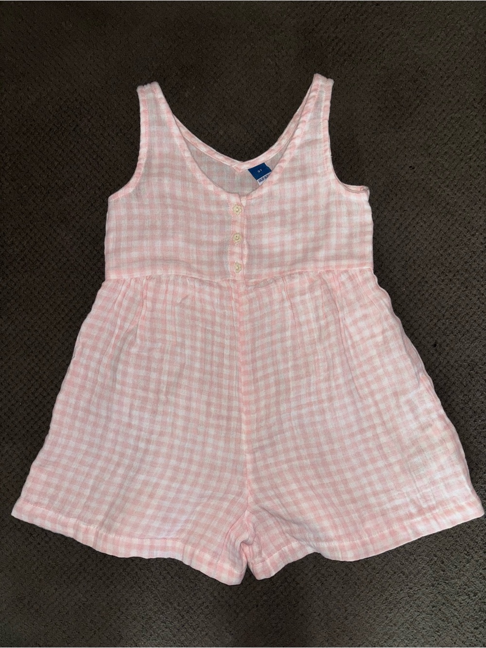 Old Navy Pink Gingham Girls' Romper